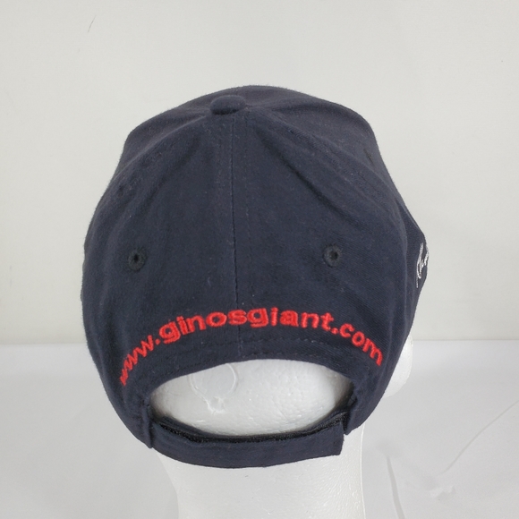Gino's Burgers and Chicken Hat Black Embroidered Logo Adult Strapback Curve Bill - Picture 6 of 11